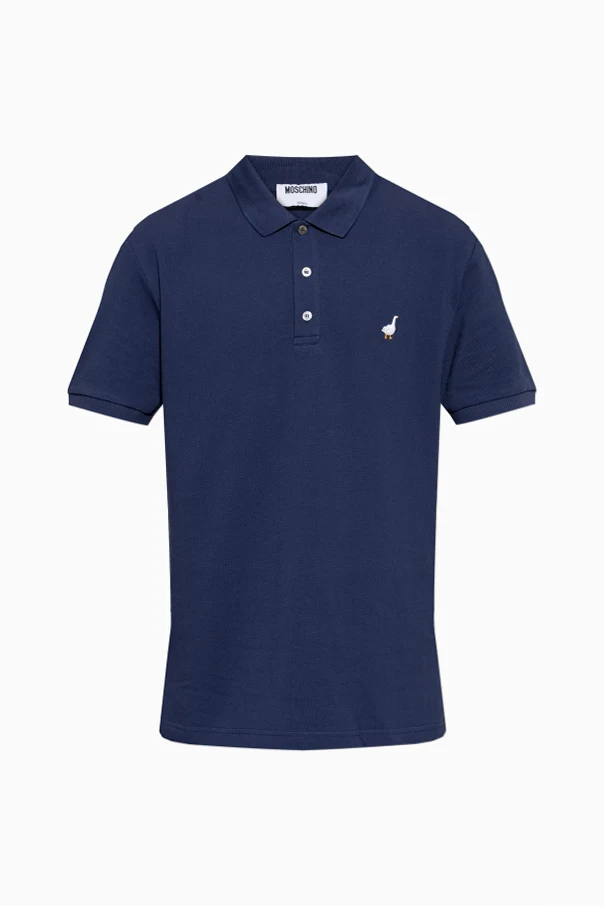GRANATOWY Bawełniane polo