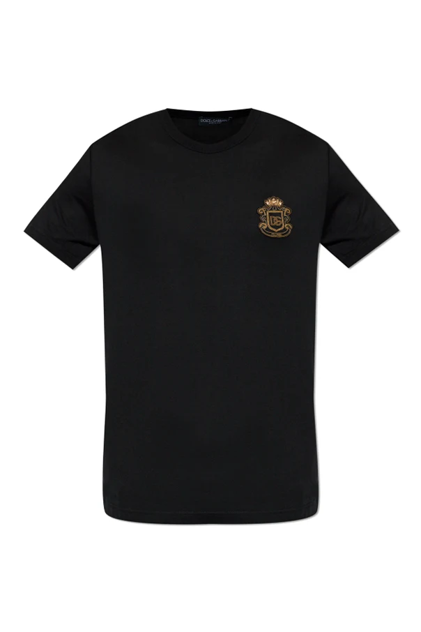 BLACK T-shirt with logo patch