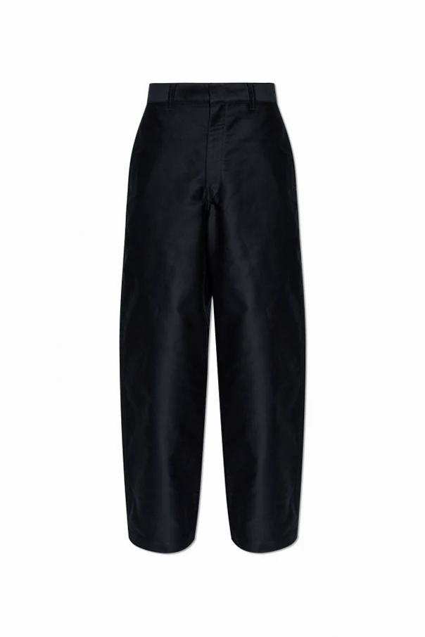 BLACK Straight-leg cotton pants