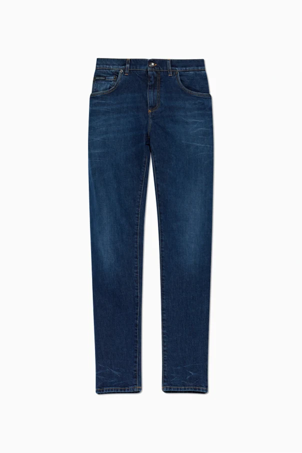 GRANATOWY Jeansy typu `Skinny`