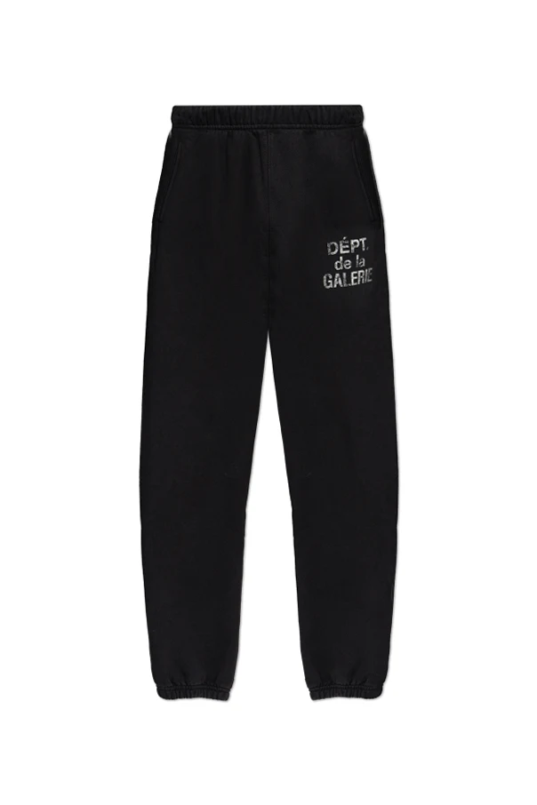 CZARNY Spodnie dresowe z logo