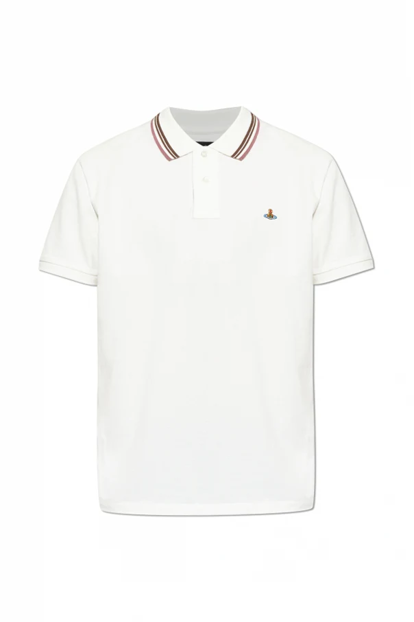 BIAŁY  Polo z naszywką logo