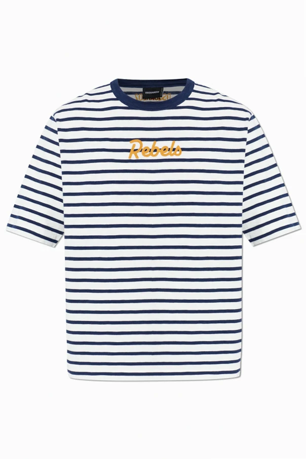 MARINEBLAU T-Shirt mit Streifenmuster