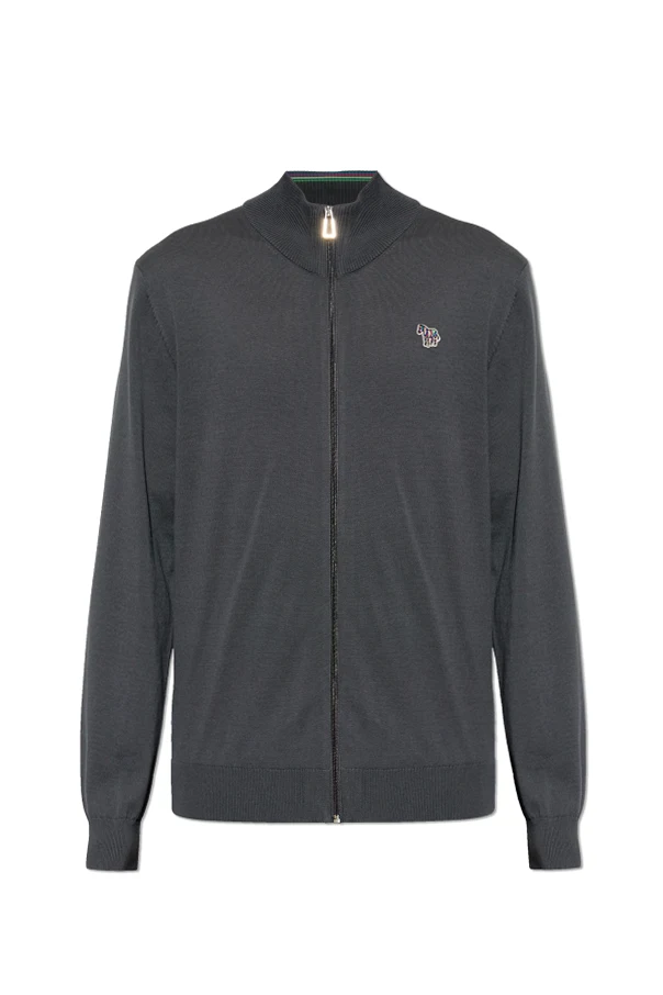 GRAU Cardigan mit Logo-Patch