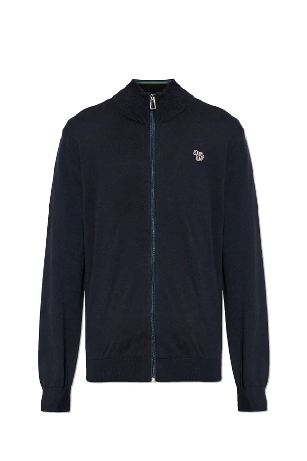MARINEBLAU Strickjacke mit Stehkragen