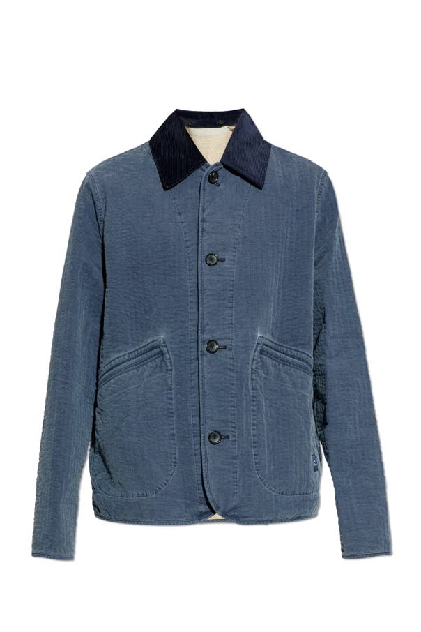 BLAU Jacke mit Cordkragen
