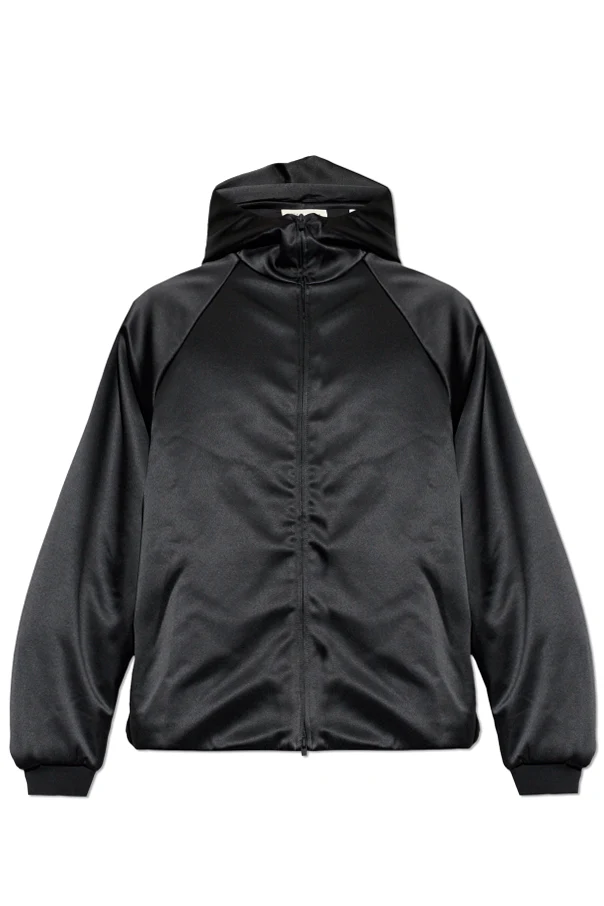 BLACK Insulated satin jacket