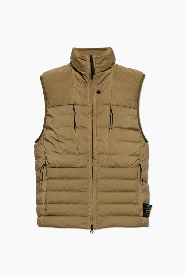 ZIELONY Puchowa kamizelka ze stójką