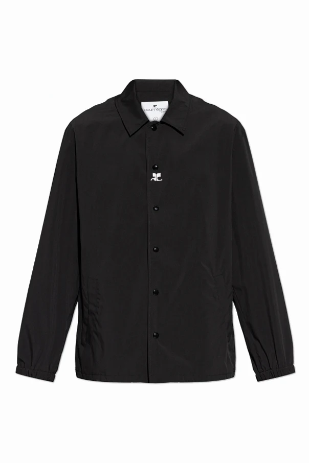 CZARNY Lekka kurtka z  nadrukowanym logo