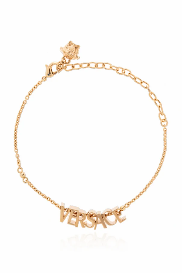 GOLD Brass bracelet with logo