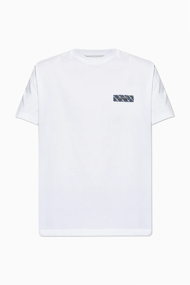 WHITE T-shirt with a logo applique