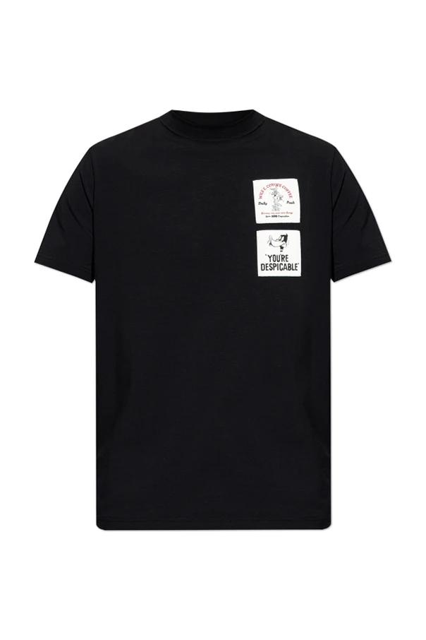 BLACK T-shirt with patches