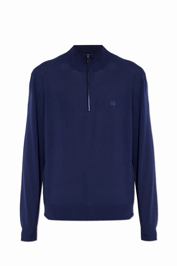 MARINEBLAU Pullover mit gesticktem Logo