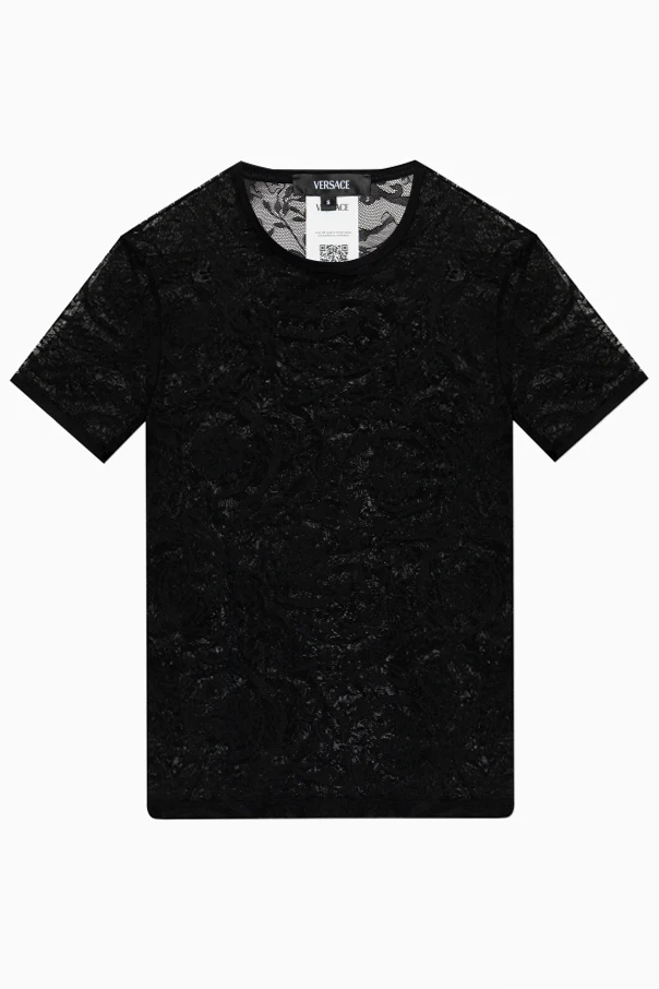 CZARNY Transparentny t-shirt bieliźniany