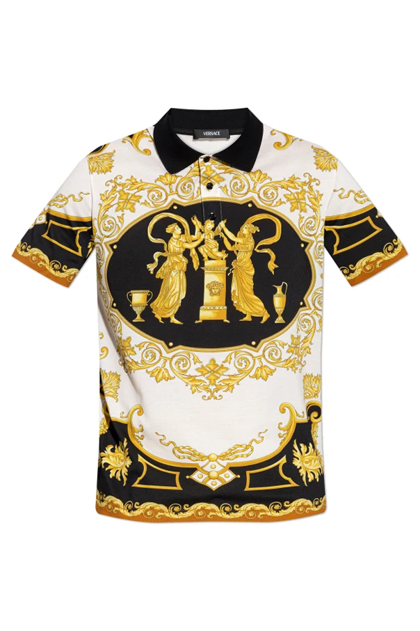 YELLOW  Polo shirt with "Hall of Heroes" print