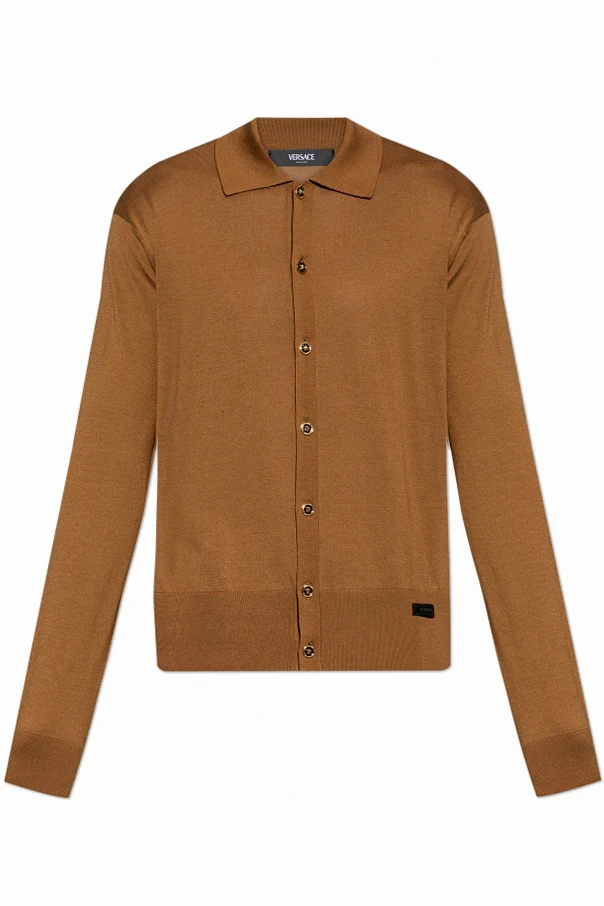 BRAUN Cardigan mit Logo-Patch