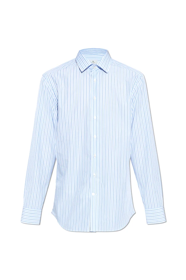 BLUE Striped pattern shirt