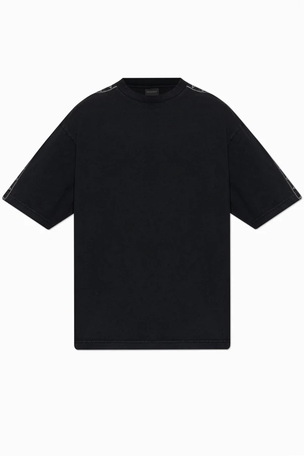 CZARNY T-shirt o kroju oversize