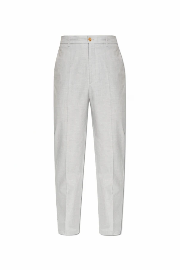 GREY Tapered-leg crease trousers