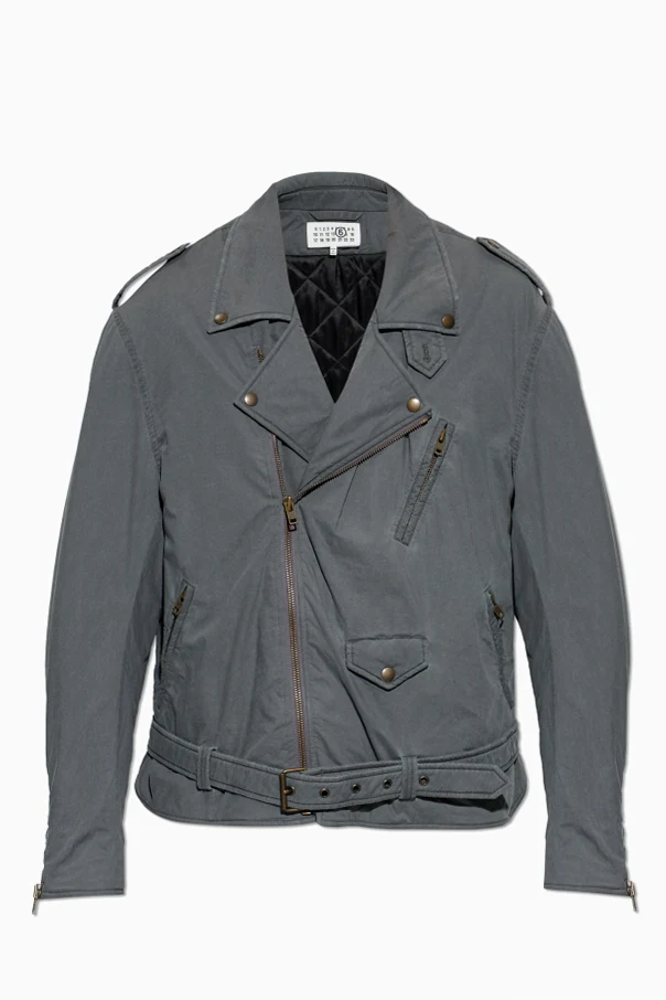 GRAU Gefütterte Jacke mit Schulterklappen