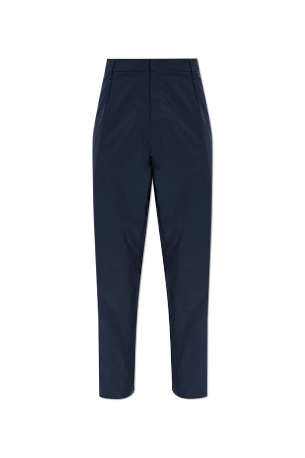 NAVY BLUE Tapered-leg crease trousers
