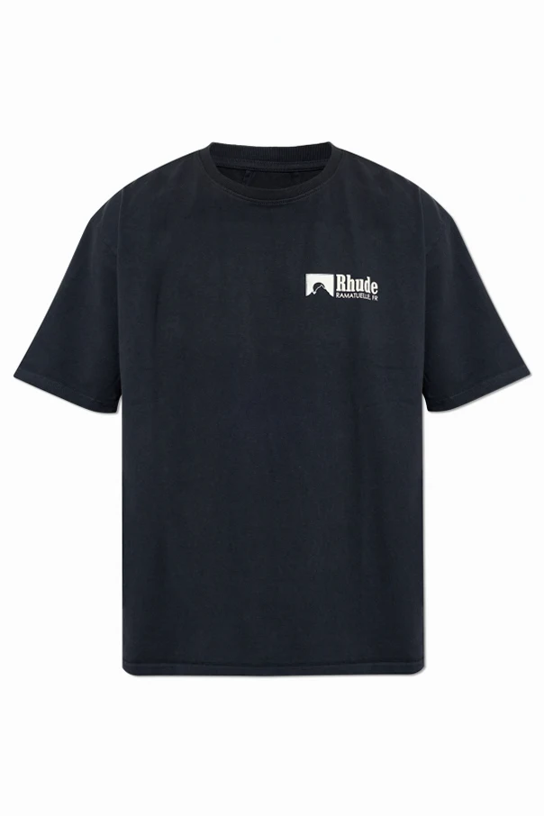 CZARNY T-shirt z nadrukowanym logo