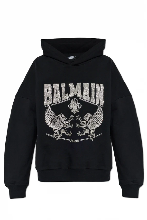 SCHWARZ Sweatshirt mit schimmernden Applikationen