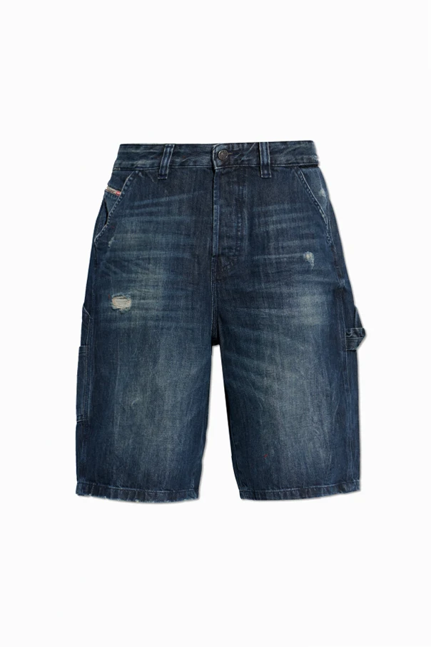 GRANATOWY Jeansowe szorty ‘D-LIVERY-W-SHORT’