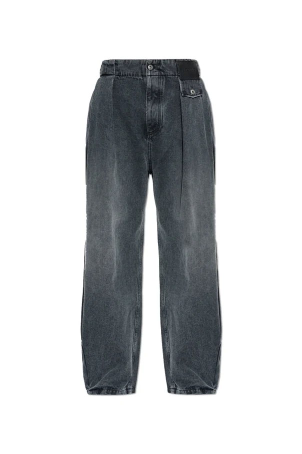 SZARY Jeansy z szerokimi nogawkami