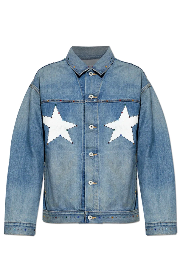 BLUE Denim jacket with shimmering appliqués
