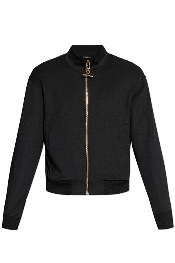 SCHWARZ Sweatshirt mit Stehkragen