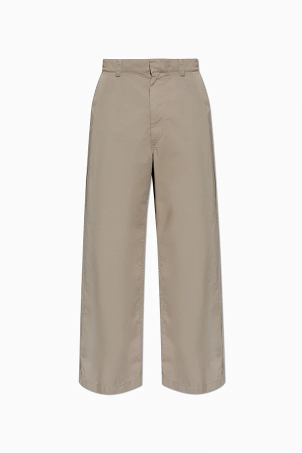 BROWN Straight-leg cotton pants