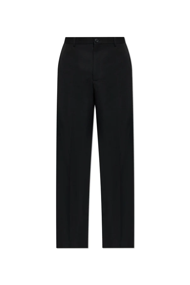 BLACK Straight-leg wool pants