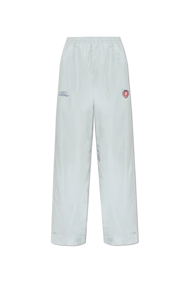 GRAU Sweatpants mit Logo-Aufnäher