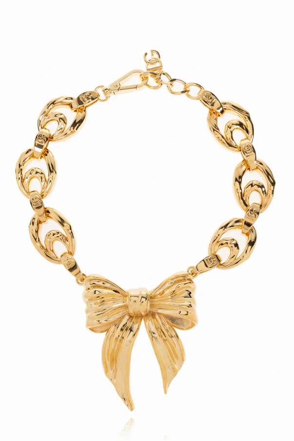 GOLD Halskette mit Anhänger in Schleifenform
