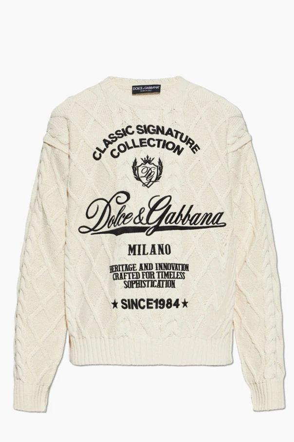 cream Sweater with decorative knit