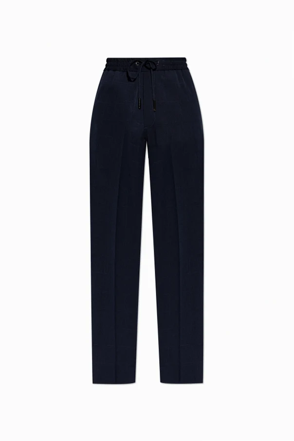 NAVY BLUE Plaid pattern pants