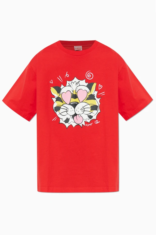 CZERWONY T-shirt z nadrukiem