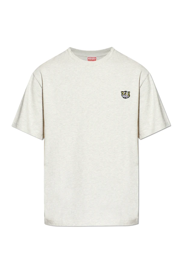 SZARY T-shirt z naszywką