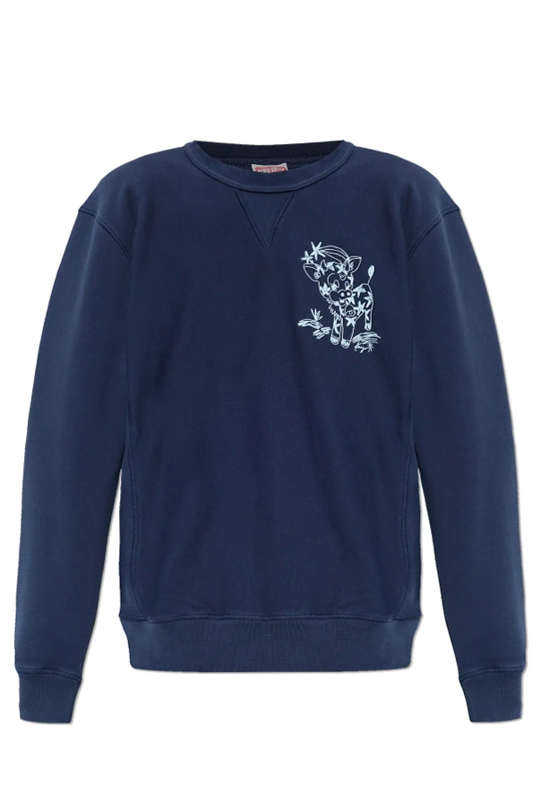 MARINEBLAU Sweatshirt mit gesticktem Muster