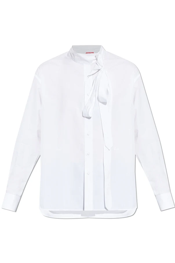 WHITE Shirt with decorative tie