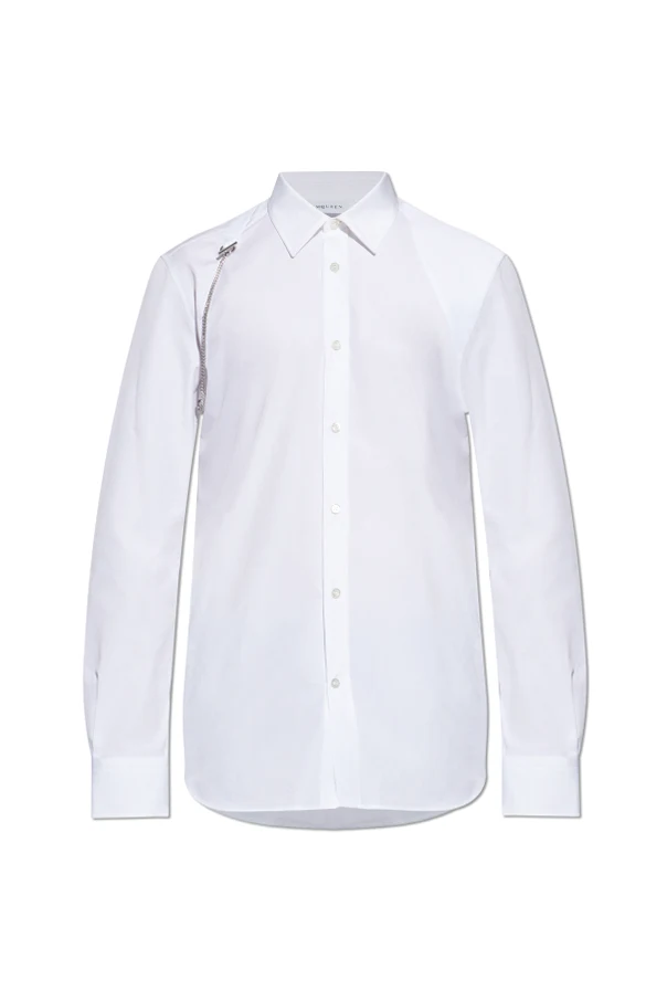 WEISS Bluse mit dekorativer Kette