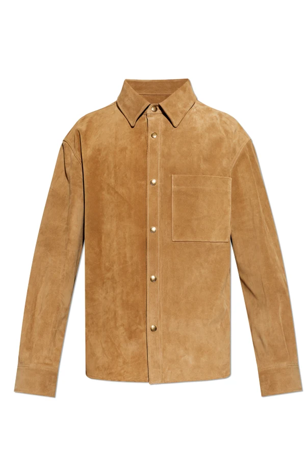 BEIGE Wildlederhemd mit Tasche