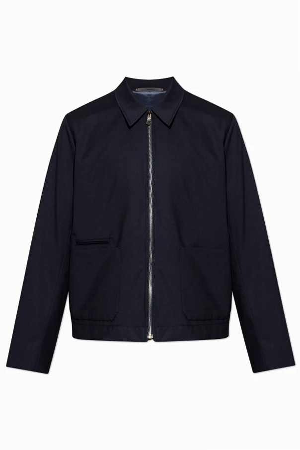 MARINEBLAU Wolljacke mit Kragen