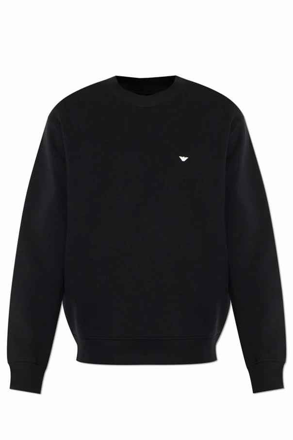 SCHWARZ Sweatshirt mit aufgesticktem Logo