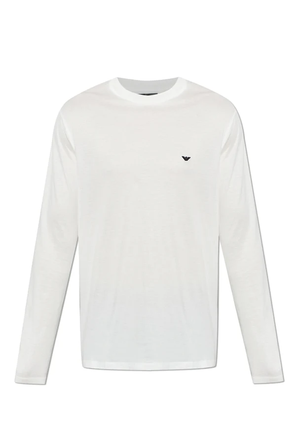 BIAŁY  T-shirt z długimi rękawami