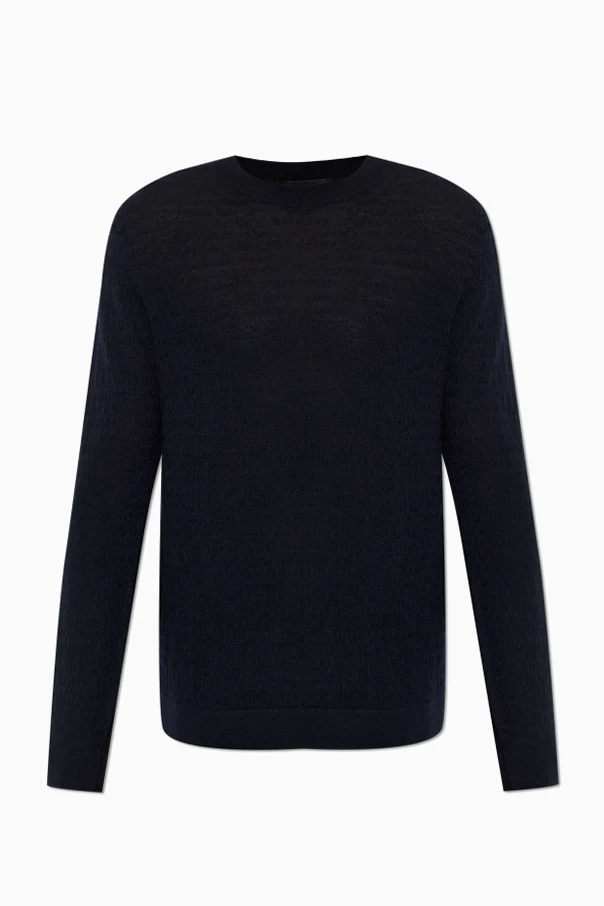 MARINEBLAU Wollpullover mit Rundhalsausschnitt