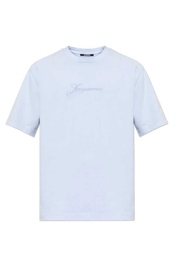 jasnoniebieski T-shirt z wyszytym logo