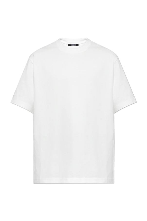 BIAŁY  T-shirt z wyszytym logo z tyłu