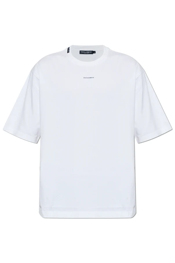 WHITE T-shirt with embossed logo
